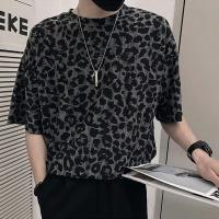 ราคา Hanlu เสื้อลำลองแขนสั้นแฟชั่นสำหรับผู้ชายเสื้อยืดพิมพ์ลายเสือดาว (21936327888)