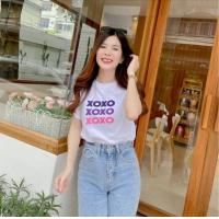 ราคา เสื้อยืดลาย xoxo มีสีขาว ดำ ลายใหม่ มีเก็บปลายทาง (18877709015)