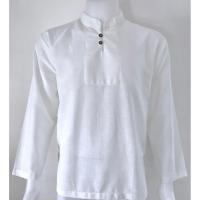 ราคา เสื้อผ้าฝ้าย ผ้าพื้นเมือง น้ำไหล กระดุม 2 เม็ด คอจีน แขนยาว (212975019)