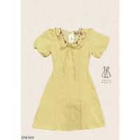 ราคา S XL 889 งานป้าย Dress World ชุดเดรสสั้นคอปกระบาย ปักลายดอก มีเชื้อกผูก ลายสก๊อตเล็ก น่ารักฝุดๆ เลยย (18223186045)