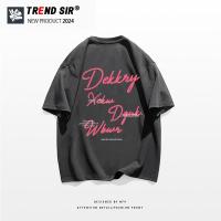 ราคา TrendSirมาใหม่ ลายเยอะเสื้อยืดเกาหลี เสื้อยืด oversize 100 cotton ตัวอักษรสีชมพู M 3XL (21416952648)