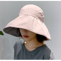 ราคา หมวกปีกกว้างสำหรับผู้หญิงหมวกบังแดดพับเก็บได้สำหรับกิจกรรมชายหาดและกิจกรรมกลางแจ้งหมวกทรงถังปีกกว้างสำหรับการป้องกันรังสียูวีและผ้าคลุมหน้า (21443709393)