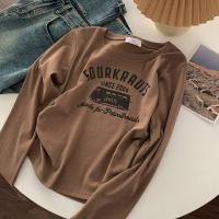 ราคา เสื้อยืดแขนยาวสั้นเก๋ๆสไตล์อเมริกันวินเทจสำหรับผู้หญิงเสื้อยืดเข้ารูปพอดีแดนซ์ฮิปฮอปไม่เหมือนใคร (21622870801)