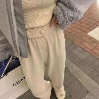 ราคา กางเกงขากว้างเอวสูงสำหรับผู้หญิงกางเกงขากระดิ่งเอวสูงทรงหลวมลำลองฤดูใบไม้ร่วง ฤดูหนาว (21734708966)