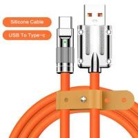 ราคา USB 120W 6A Super Fast Charging Led Data Cable Micro USB ชาร์จได้สายซิลิโคนเหลว สาย USB C สำหรับ Huawei Samsung Xiaomi OPPO VIVO Realme สาย iPhone For 15 14Plus 13 13Pro MAX 12 11 X XR 7 6 5 iPad สายช