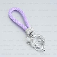 ราคา พรีเมี่ยมฝังเพชร Keyfob สร้างสรรค์เรียบง่ายทำด้วยมือถักเชือกพวงกุญแจรถ (21718933894)