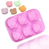 ราคา แม่พิมพ์ซิลิโคน พิมพ์สบู่ พิมพ์วุ้น พิมพ์ขนม รูปหมี 6 ช่อง (9483950565)