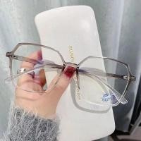ราคา แว่นสายตาสั้นกันแสงสีฟ้าสำหรับผู้หญิงแว่นตาสายตาสั้นกรอบสี่เหลี่ยมสำหรับสตรีพร้อมแว่นสายตาสั้นเกรดแว่นสายตาสั้น 600 To 100 (14018674105)