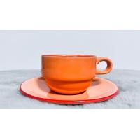 ราคา แก้วกาแฟพร้อมจานรอง เซรามิกสีสังกะสีโบราณ (21407768844)