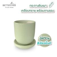 ราคา กระถางดินเผาเคลือบทราย พร้อมจานรอง ขนาด 3 นิ้ว กระถาง กระถางต้นไม้ (21313867776)