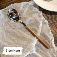 ราคา ช้อนสแตนเลส มีดและส้อม ชุดอาหารสแตนเลสพร้อมที่จับไม้ ช้อนยาวสแตนเลส ส้อมสแตนเลสและช้อน (21652229346)