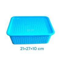 ราคา ตะกร้าเหลี่ยมมีฝา ตะกร้ามีฝาปิด ตะกร้าใส่ของ ลายสาน กล่องใส่ของอเนกประสงค์ (21328186525)