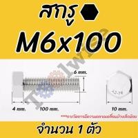 ราคา น็อตสกรูหัวหกเหลี่ยม M6 ตัวผู้ สกรูสแตนเลส 304 เกลียว 1มม Hexagon Head Screws มาตรฐาน DIN933 (21579636010)