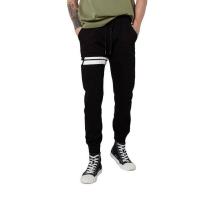 ราคา DAVIE JONES กางเกงจ็อกเกอร์ ยีนส์ เอวยางยืด ขาจั๊ม สีดำ คาดหนัง Drawstring Denim Joggers in black GP0132BK (15339769364)