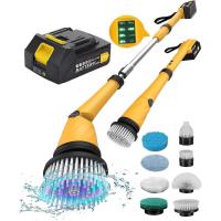 ราคา รับประกันสองปี QIMEDO ชาร์จไฟฟ้าโรตารี่ขัดถู 8 ใน 1 ทำความสะอาดอ่างล้างหน้าและกระเบื้องปูพื้น 360 ไฟฟ้าขัดถูถูพื้นด้วยแขนขยายจอแสดงผล LED สำหรับพื้นกระเบื้องอ่างอาบน้ำ (21715364319)