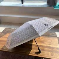 ราคา TOP GOYARD Fashion Trend Umbrella Europe and The United States Big Brand Black Glue Anti ultraviolet Anti ultraviolet Rain or Shine Dual use Three fold Automatic Folding Gift Umbrella (19675528385)