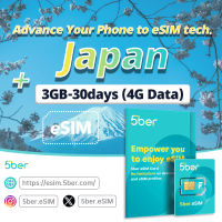 ราคา 5ber ESIM Card Japan ESIM 3GB 30วัน โทรศัพท์ของคุณล่วงหน้าสู่เทคโนโลยี ESIM การดาวน์โหลดและประเทศไม่จำกัด ซิมการ์ดญี่ปุ่น (21423631158)