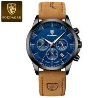 ราคา นาฬิกา POEDAGAR สำหรับผู้ชายนาฬิกาข้อมือควอตซ์หนังนาฬิกาข้อมือลำลองผู้ชายนาฬิกากีฬาแท้ปฏิทินเรืองแสงกันน้ำนาฬิกาแฟชั่นผู้ชาย (21443305368)