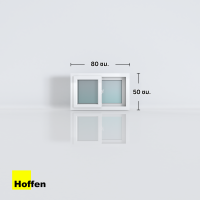 ราคา หน้าต่างบานเลื่อนคู่ Hoffen รุ่น Pro พร้อมมุ้ง 80x50Cm 100X110 (21639275311)