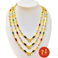 ราคา สร้อยคอแท่งนิลดำ แท่งโกเมนแดง แท่งสีรวมนพเก้า ขนาด5มิม มีความยาว 182026 นิ้ว (21495444023)