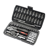 ราคา 53Pcs Socket Combination 1 4 Ratchet Wrench Screwdriver Head Socket Sliding Rod Universal Joint Metal Small Socket Set (20691145690)