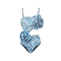 ราคา 2024 New Fashion 3D Flower Cutout One Piece Swimsuit and Skirt Summer Swimwear Push Up Slimming Women Beachwear Bathing Suit (21466047226)