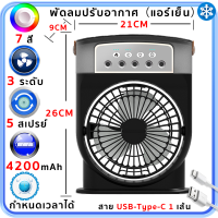 ราคา ลดลง 25 C Air Cooler แอร์เย็น พัดลมปรับอากาศ พัดลมพกพาชาร์จ พัดลมไอเย็น แอร์เคลื่อนที่ พัดลมแอร์ แอร์มินิ พัดลมแอร์เย็นเคลื่อนที่ ตู้แอร์เล็ก USB TYPE C 3 ระดับ 5 สเปรย์ พัดลม พัดลมไอน้ำ ถังเก็บน้ำขน 