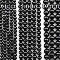 ราคา Natural Black Tourmaline Round Bead 6 mm 8 mm 10 mm (17122429100)