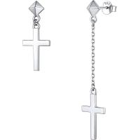 ราคา ChicSilver Jesus ต่างหูรูปไม้กางเขนห้อยต่างหูรูปไม้กางเขน925เงินสเตอร์ลิงสำหรับผู้หญิงผู้ชาย Goth อสมมาตร Zircon Drop ต่างหูสำหรับคนแพ้ง่าย (19362158936)