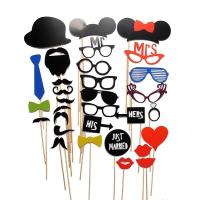 ราคา 31pcs Mustache On A Stick Wedding Party Photo Booth Props Photobooth Funny Masks Bridesmaid Gifts For Wedding Decoration TV Remote Controllers (19614562658)