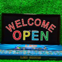 ราคา ป้ายไฟLED ป้ายไฟตัวอักษร ป้ายไฟวิ่ง ป้ายไฟหน้าร้าน ป้ายไฟ WELCOME OPEN แบบเสียบปลั๊กไฟ ป้ายไฟตกเเต่งร้าน (20344947221)