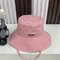 ราคา 2023 NEW for Spot JACQUEMUS hat Fashion Letter Bucket Hat Female French Style Metal Label Raw Edge Sunshade Flat Top All Match (20051039255)