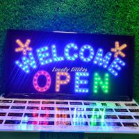 ราคา ป้ายไฟLED ป้ายไฟตัวอักษร ป้ายไฟวิ่ง ป้ายไฟหน้าร้าน ป้ายไฟ WELCOME OPEN แบบเสียบปลั๊กไฟ ป้ายไฟตกเเต่งร้าน (20423000455)