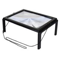 ราคา SIDSI ไฟ LED 4ดวง การอ่านแว่นขยาย3X แบบเต็มหน้า พับเก็บได้ แบบพกพาได้ แว่นขยายเดสก์ท็อป แว่นขยายถักนิตติ้ง ใหญ่มากๆ แว่นขยายแอลอีดี A4 การอ่านหนังสือ (21895948411)