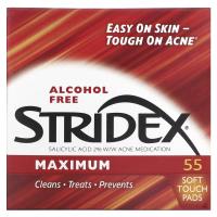 ราคา พร้อมส่ง ของแท้ 100 แผ่นเช็ดหน้าดูแลสิว Stridex Single Step Acne Control Maximum 55 Soft Touch Pads (19447536978)