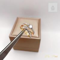 ราคา แหวนเพชรทรงไขว้ประดับเพชรเม็ดเดี่ยว สวยเต็มหน้านิ้ว ขนาดฟรีไซต์ (21947434600)