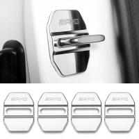 ราคา Juwe 4 ชิ้นสแตนเลสล็อคประตูรถปกคลุมสำหรับ Mercedes Benz AMG Benz C Class E Class S Class GLA Classตกแต่งปกป้องปกสติ๊กเกอร์อุปกรณ์แต่งรถ (13114802701)