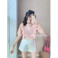 ราคา เสื้อแขนสั้นผ้าปักฉลุลายดอกทั้งตัว แต่งระบาย เสื้อลูกไม้สีขาว อกถึง 38 ยาว 22 ไม่อนุญาตให้นำรูปไปใช้ (17181554464)