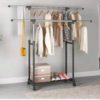 ราคา HST มี 2 แบบ นะจ๊ะ ราวตากผ้าบาร์ยาวคู่ ล้อ ราวตากผ้าบาร์สั้นคู่ ราวแขวนผ้า DIY ที่แขวนผ้า ราวตากผ้า สีดำ Y 9192 176 (21101662907)