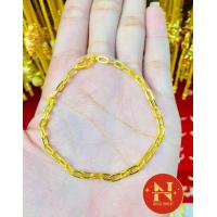 ราคา สร้อยข้อมือลายโซ่ ฝรั่งแบน ขนาด 1 สลึง 2 สลึง1 บาท ทองหุ้ม ทองชุบ ใส่สวยเสมือนจริง by นพคุณห้างทอง (21358392331)