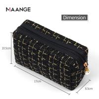ราคา MAGEFY Plaid Pattern Square Makeup Bag Zipper Cosmetic Bag Cosmetic Organizer Versatile Travel Toiletry Bag (21650666065)