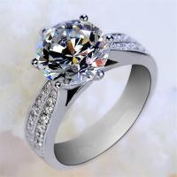 ราคา Luxury Classic Full CZ Diamond Ring Silver Color Womens Band Ring US Size 5 10 (18495223670)