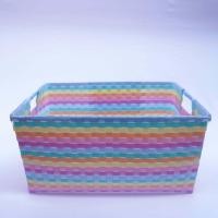 ราคา ตระกร้าสาน เส้นพลาสติกสาน ตระกร้าสานพลาสติก ตระกร้าจ่ายตลาด ตะกร้าใส่ผ้า ตระกร้าใส่ของ ตะกร้าสาน หูเจาะ (18103109861)