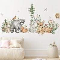 ราคา การ์ตูนน่ารักรูปกระต่ายแรคคูนกวางสัตว์ติดผนังสติ๊กเกอร์สำหรับเด็กห้องห้องนอนสติกเกอร์ติดผนังห้องนั่งเล่นตกแต่งบ้าน (21581227958)