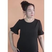 ราคา เสื้อสีพื้น สีดำ คอบัว คอระบาย คอจีน ผ้าไหมอิตาลี อก36 50 (17572125612)