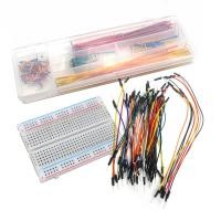 ราคา MB102 Breadboard Kit 400 830 Points Prototype Board for Arduino with 65 Jumper Wires U Shaped Solderless Breadboard Jumper Cables for DIY Electronics (21031045225)