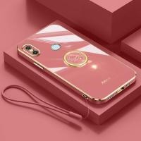 ราคา AnDyH Ultra Thin Silicone Phone Case For Xiaomi Mi A2 Mi 6X Redmi Note 5 Pro Deluxe Fall Protection Gold Band with Clock Ring and Free Lanyard (17689241837)