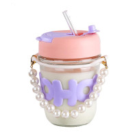 ราคา แก้วกาแฟ ใส่น้ำ พร้อมหลอดแก้ว หูหิ้วสร้อยไข่มุก 350ML ถ้วยน้ําฟางฤดูร้อนหญิงถ้วยแฟชั่นและดี มองเหมาะสําหรับของขวัญ (21840893064)