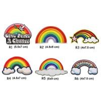 ราคา ตัวรีดติดเสื้อสายรุ้ง ตัวรีดติดเสื้อเรนโบว์ ตัวรีด Rainbow พร้อมส่ง (17541801066)