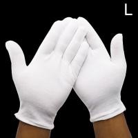 ราคา ถุงมือทำงานผ้าฝ้ายยืดได้เต็มนิ้ว1คู่สีขาวชายหญิงที่ให้บริการถุงมือนิรภัย ถุงมือใส่ทำครัวขับรถ (20747031166)